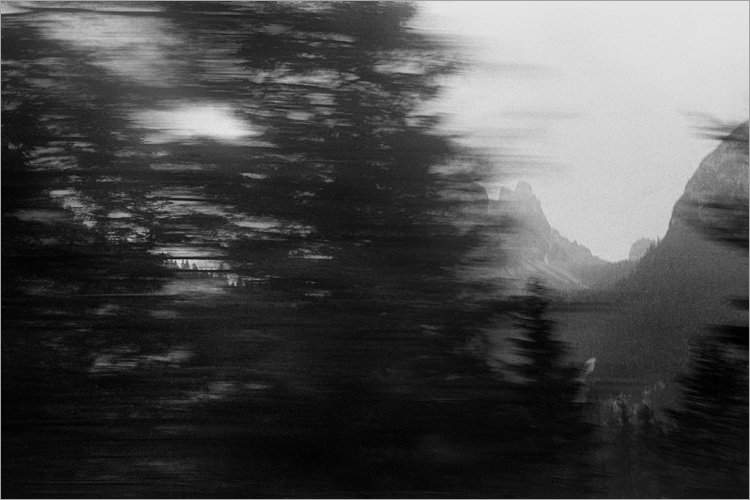 »Fahrt über die Alpen«, aus dem Portfolio »Bilder einer Ausstellung – Versuch einer Rekonstruktion«, Foto © Friedhelm Denkeler 1979