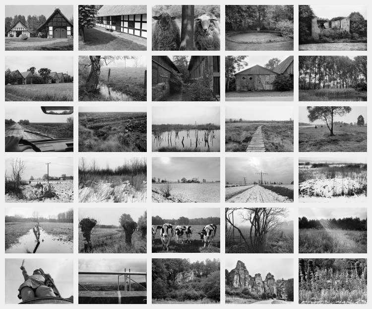 Indexprint zum Portfolio »Westfälische Landschaften«, Fotos © Friedhelm Denkeler 1975 bis 2000