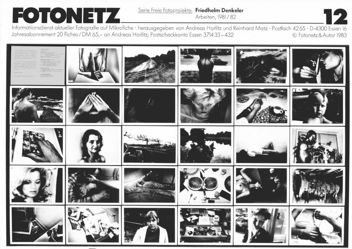 »Fotonetz 12«, Informationsdienst aktueller Fotografie auf Mikrofiche, Serie Freie Fotoprojekte: Friedhelm Denkeler: »Arbeiten 1981/ 82«