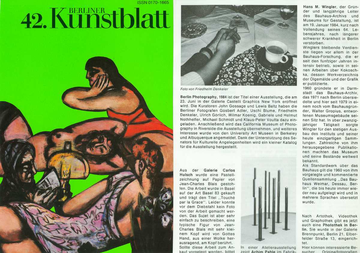 42. Berliner Kunstblatt zur Ausstellung »Fotografie aus Berlin« in den USA,, 1984