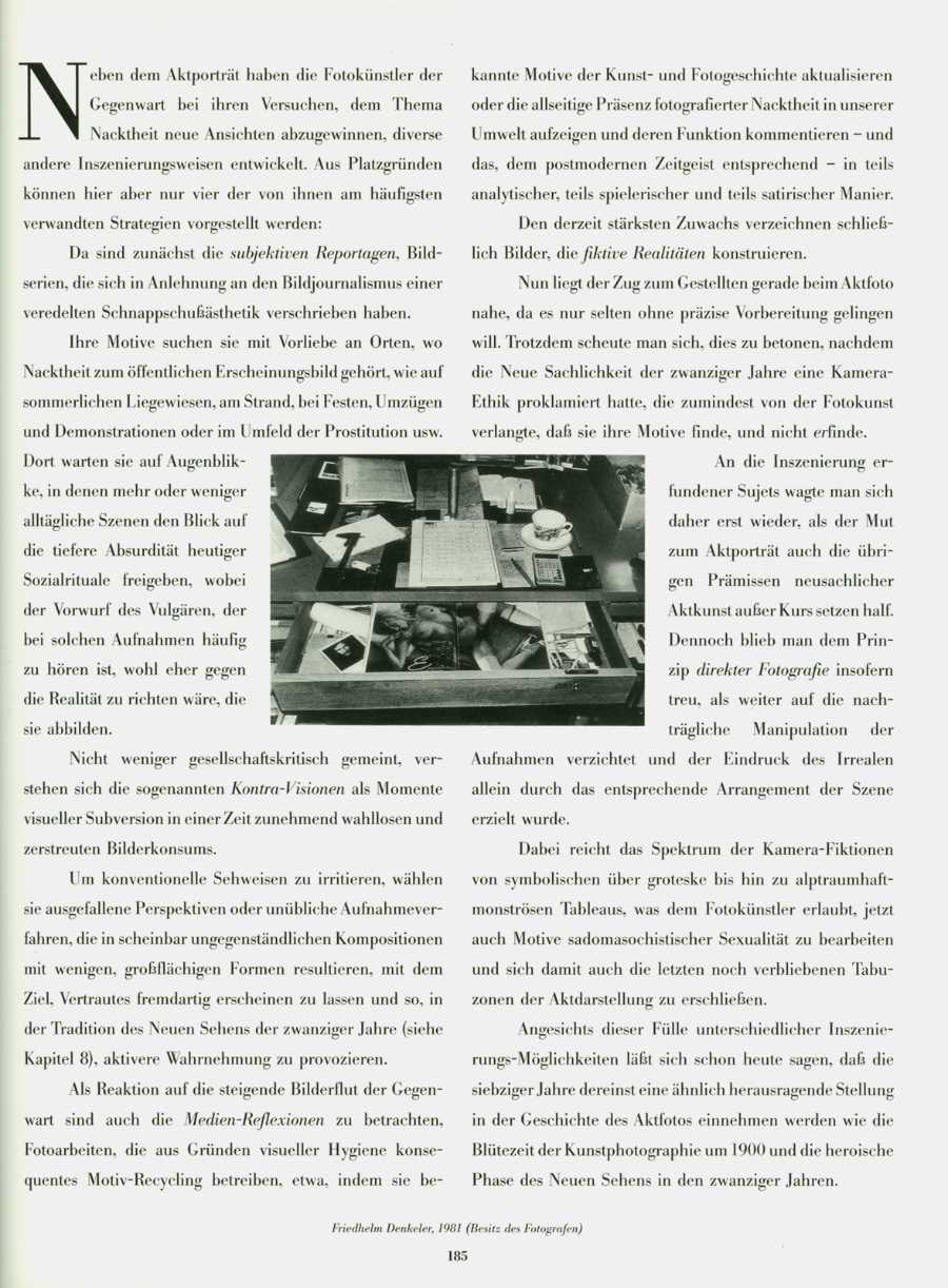 Katalog (Seite 169) »Ansichten vom Körper – Das Aktfoto 1840 - 1985«, Wanderausstellung  »Das Aktfoto 1840 - 1985 – Ansichten vom Körper im technischen Zeitalter«, 1987