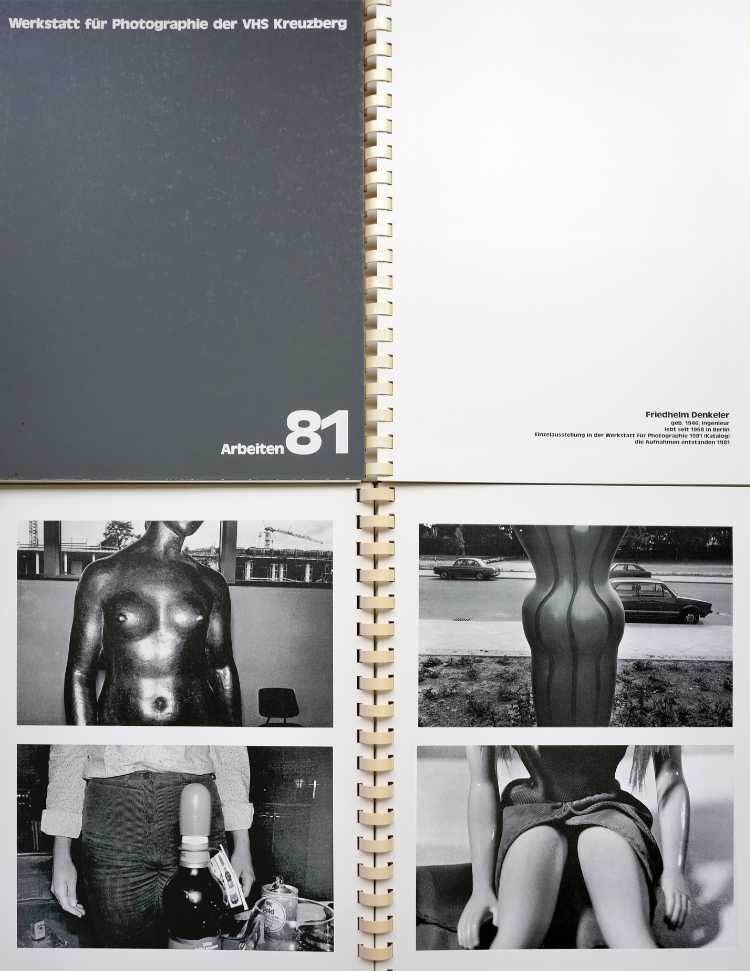 Katalog »Werkstatt für Photographie – Arbeiten '81«, 1. bis 26. März 1982  (aufgeschlagenes Foto: Friedhelm Denkeler)