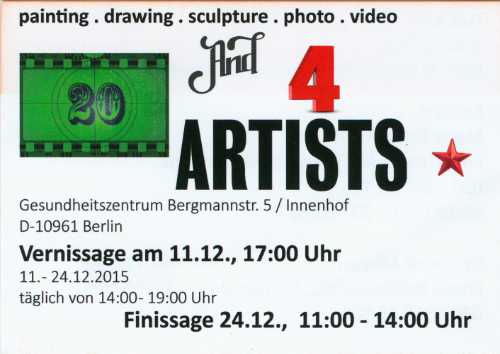 Flyer zur Gruppenausstellung »Twenty and Four Artists« im Gesundheitszentrum in der Bergmannstraße in Berlin-Kreuzberg, 2015